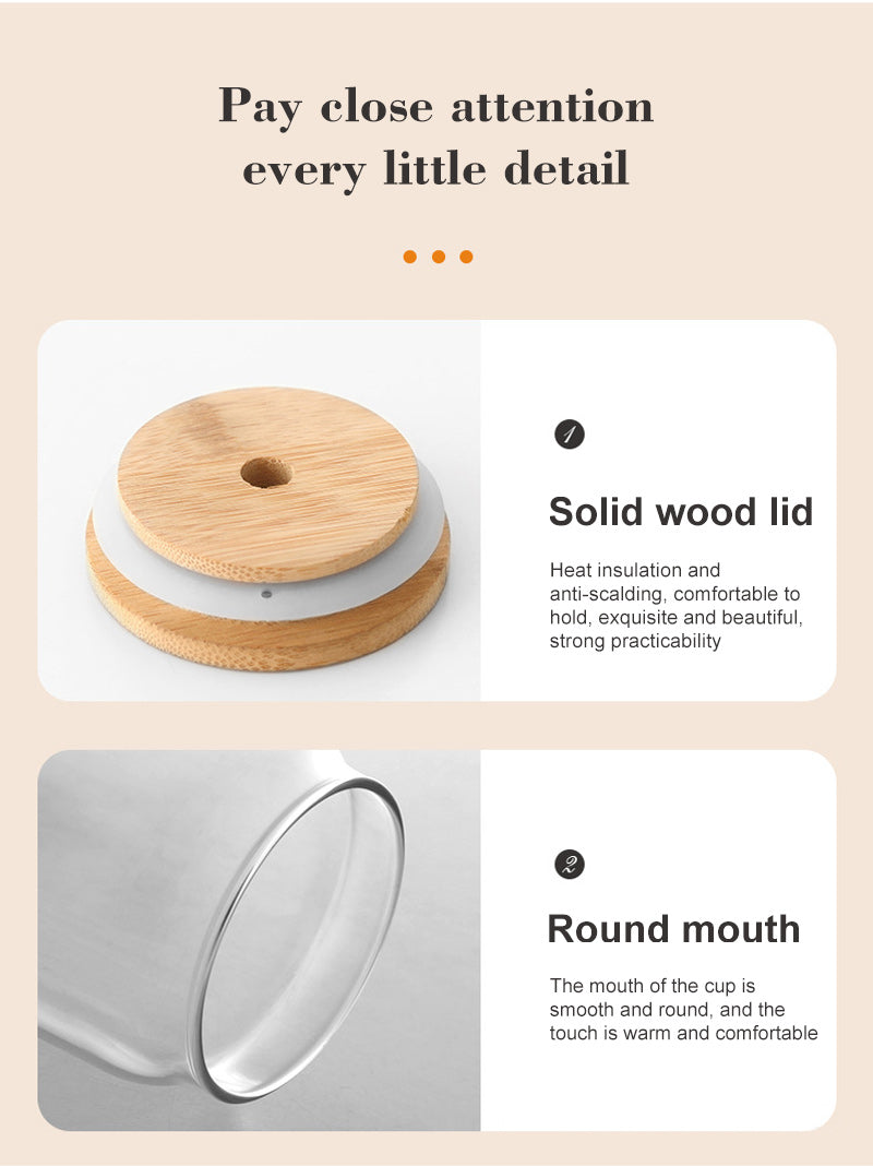 550ML CAN GLASS WITH LID AND GLASS STRAW