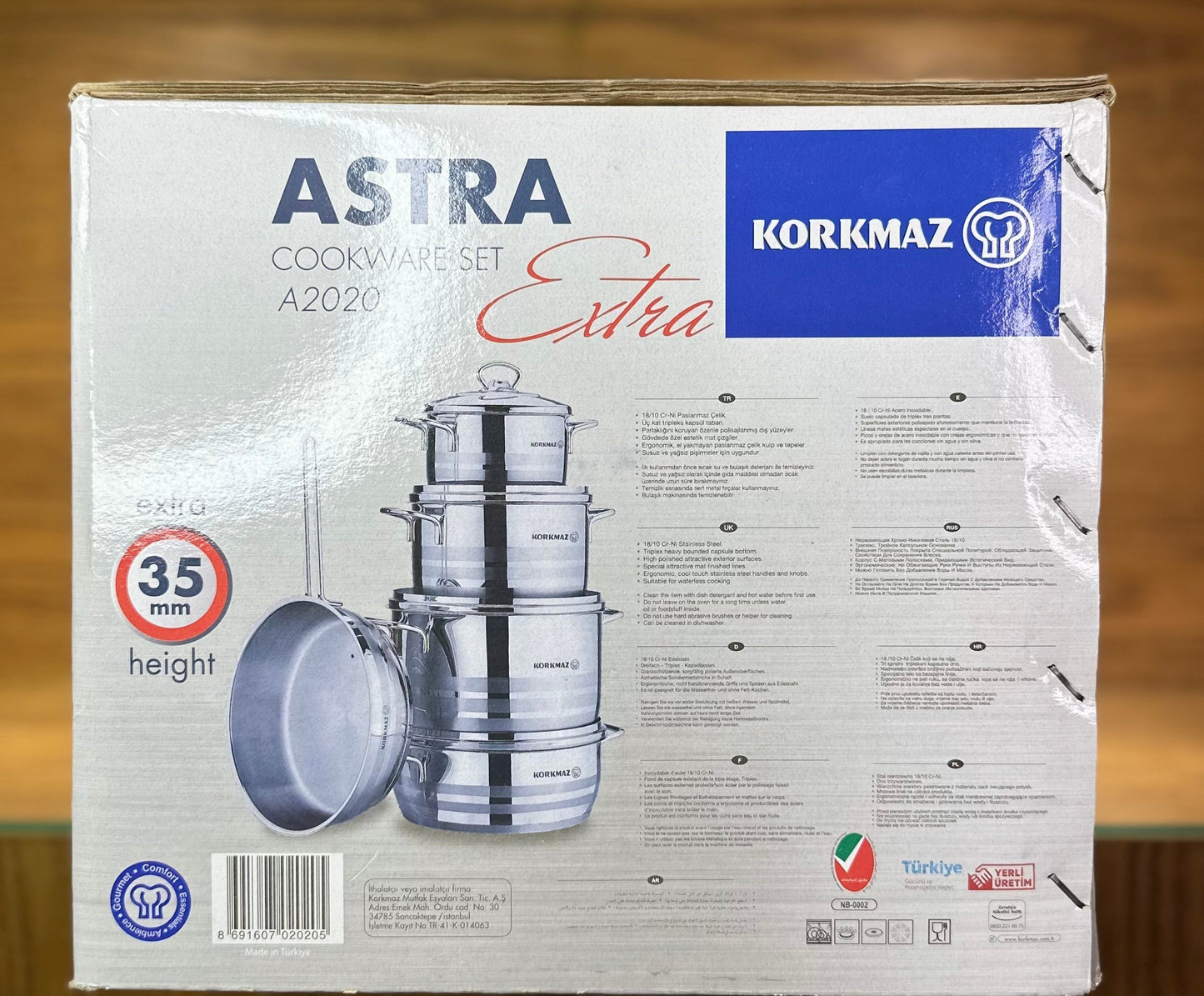 KORKMAZ ASTRA EXTRA Cookware Set 9 Pcs