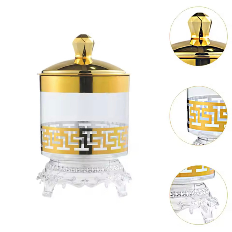 3Pcs Transparent Candy Jar With Lid, Dry Food Storage Container, Cookie Jar