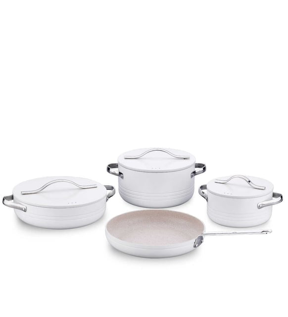 Korkmaz Linea Plus Vanilla 7-Piece Granite Cookware Set