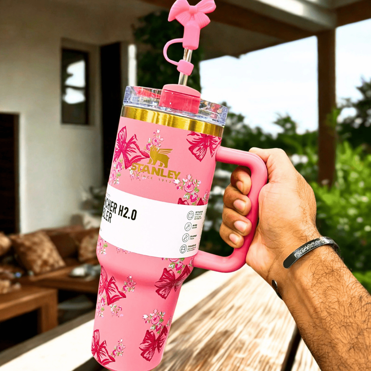 Stanley x LoveShackFancy Quencher – 40oz Pink Floral (Classic Edition)