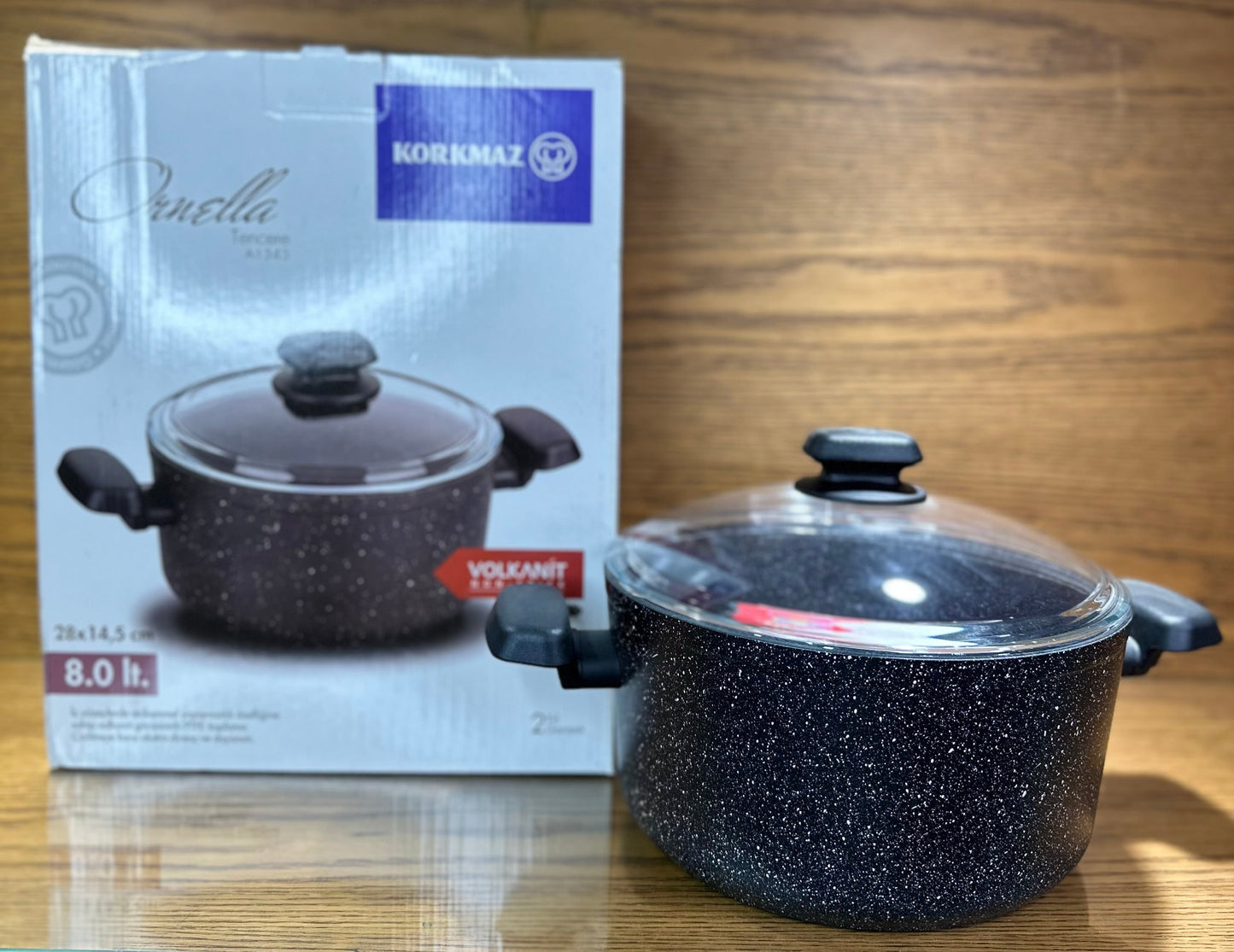 KORKMAZ Casserole 28 x 14.5 cm (8 Liters) “Ornella Aluminum”