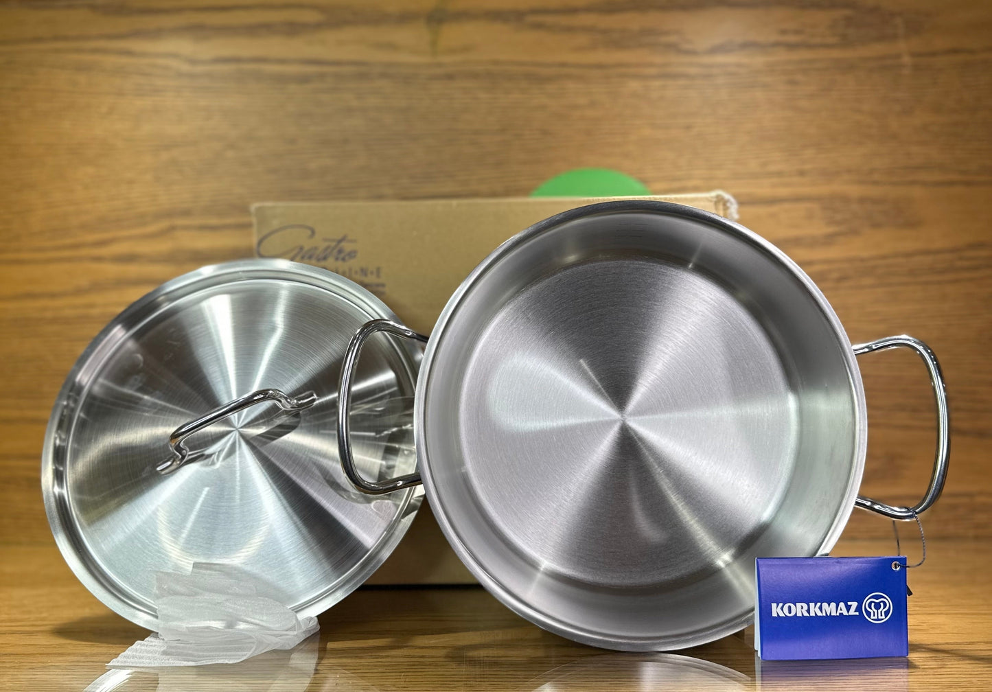 KORKMAZ Low Casserole 24 x 10 cm (Satin) “Proline Gastro”