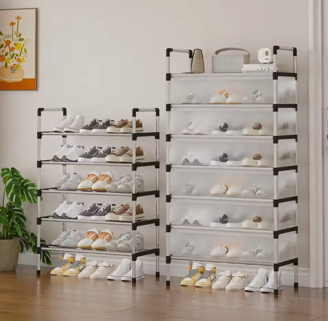 Stackable Shoe Cabinet with Dustproof Cover