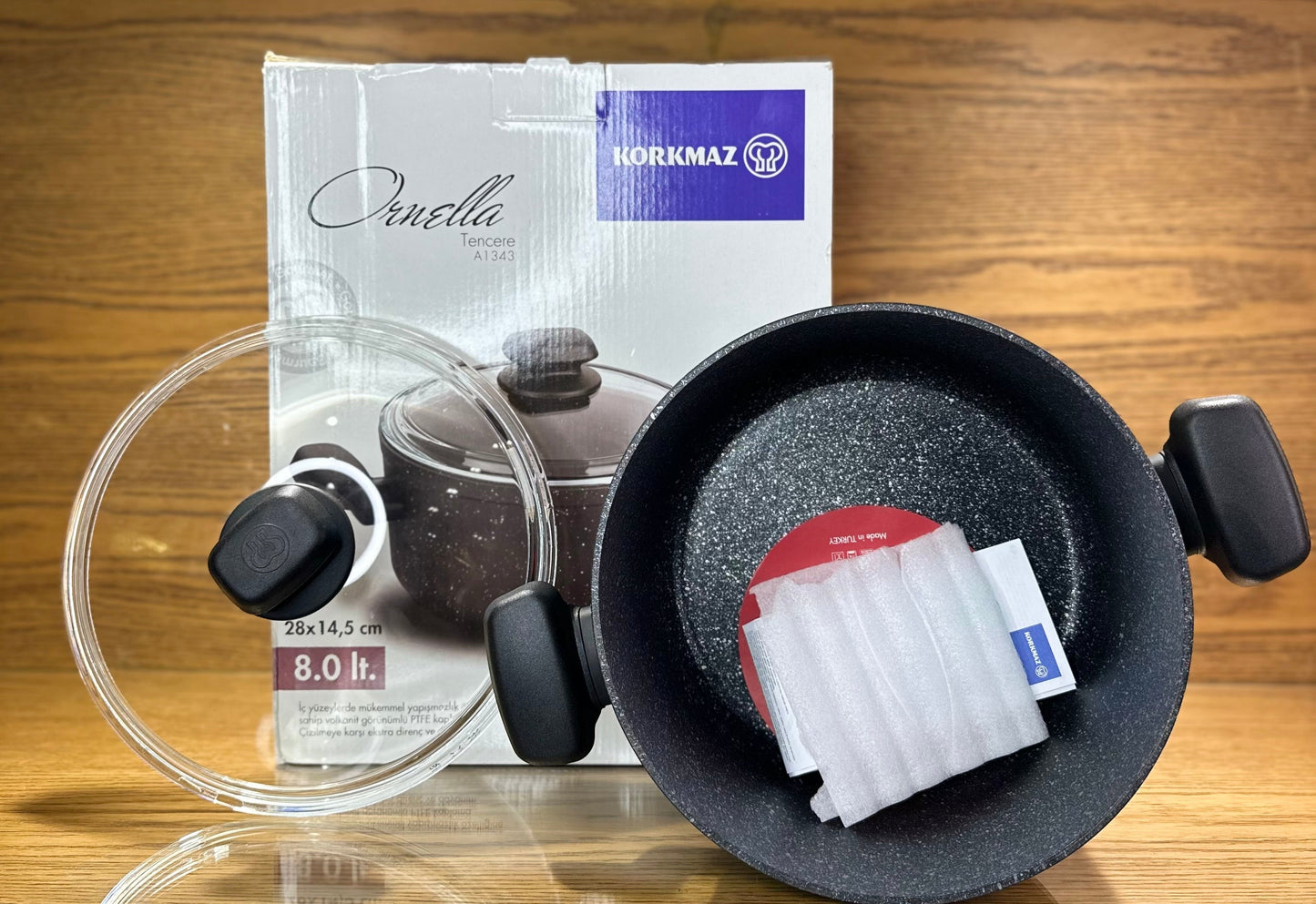 KORKMAZ Casserole 28 x 14.5 cm (8 Liters) “Ornella Aluminum”