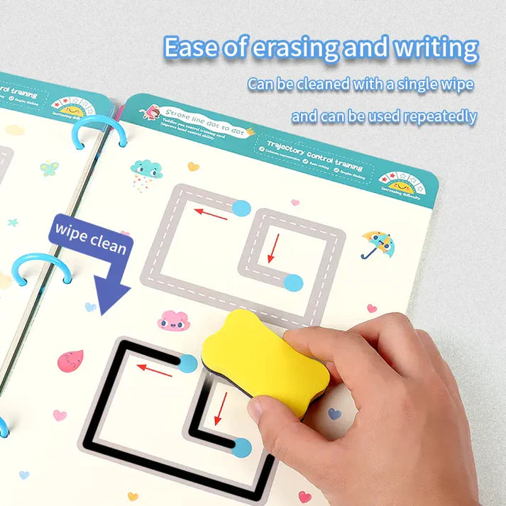Reusable Educational Tracing Work Book For Kids 64 Pages