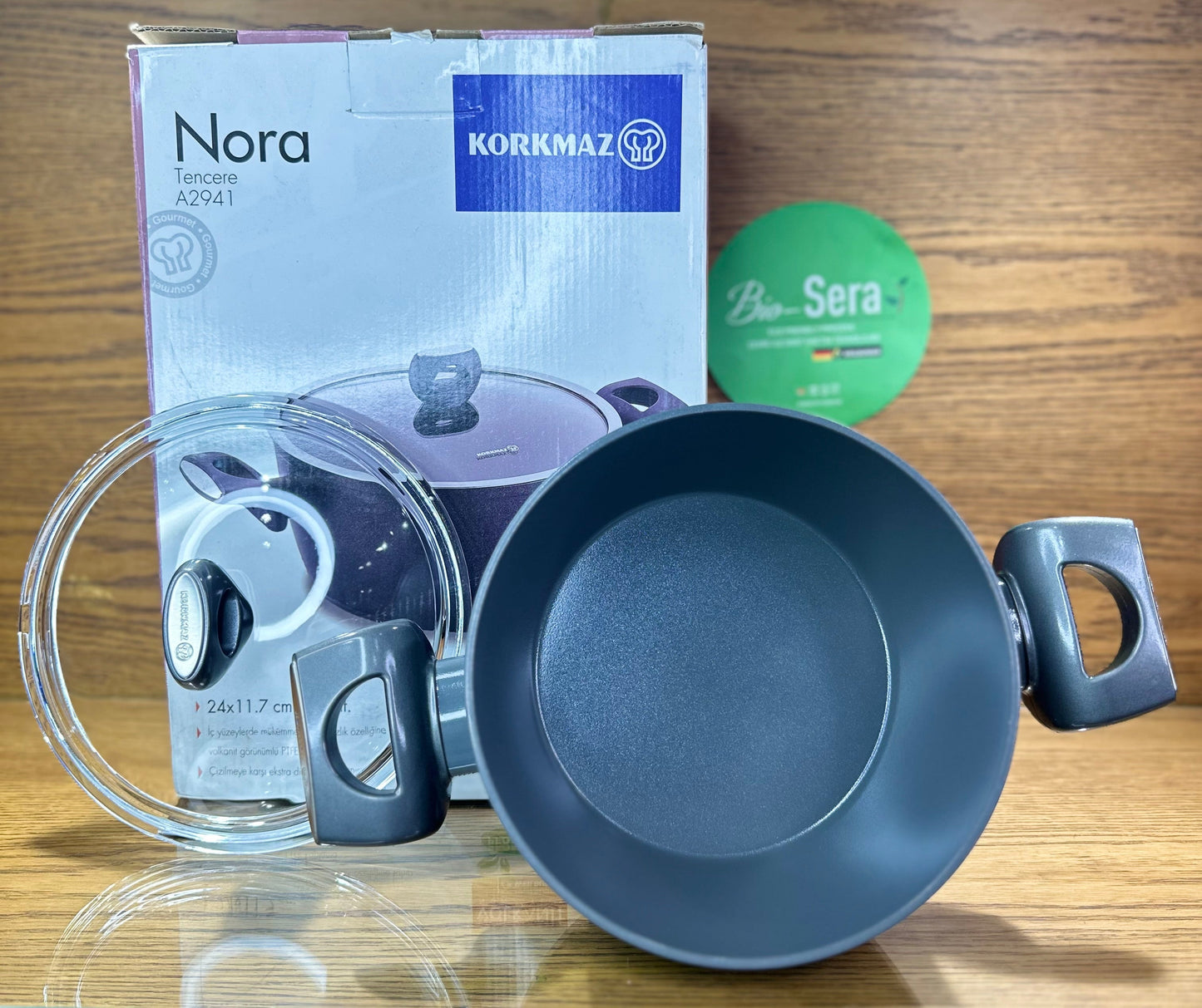 KORKMAZ Casserole 24 x 11.7 cm “Nora Granite”