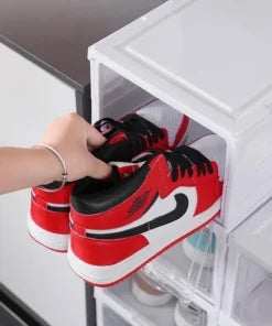 Modern Style Plastic Transparent Foldable 3 Layer Shoe Rack Organizer Cabinet