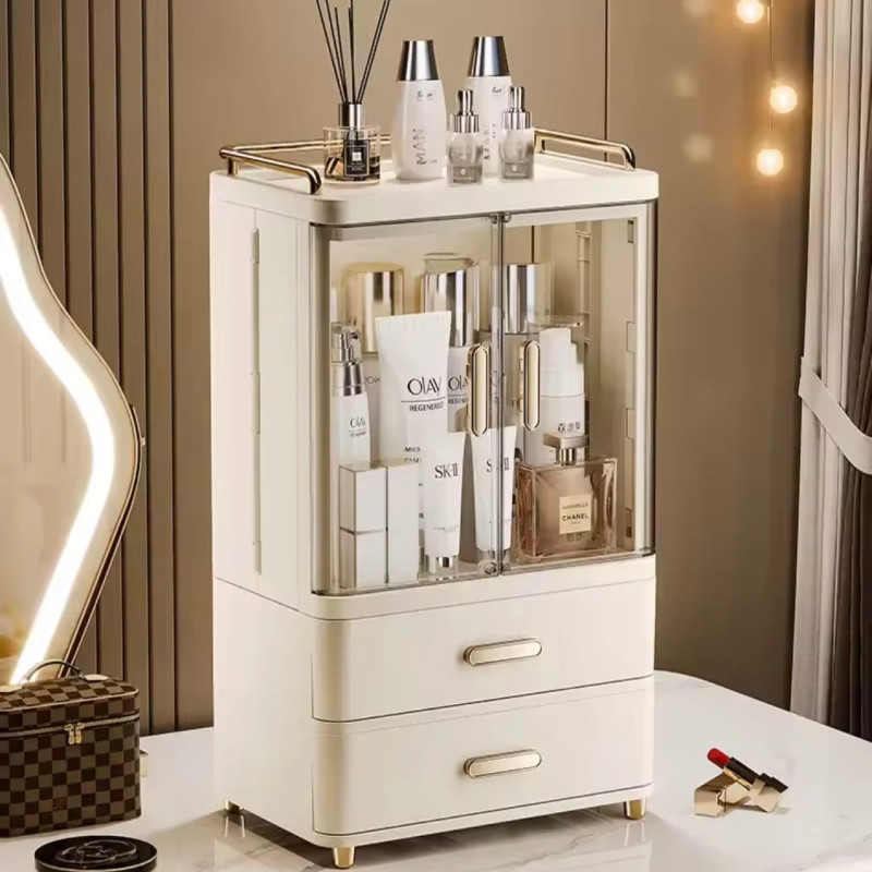 Desktop Cosmetics Storage Box, Large Capacity Makeup Brush Rack, Skin Care Product Storage Box