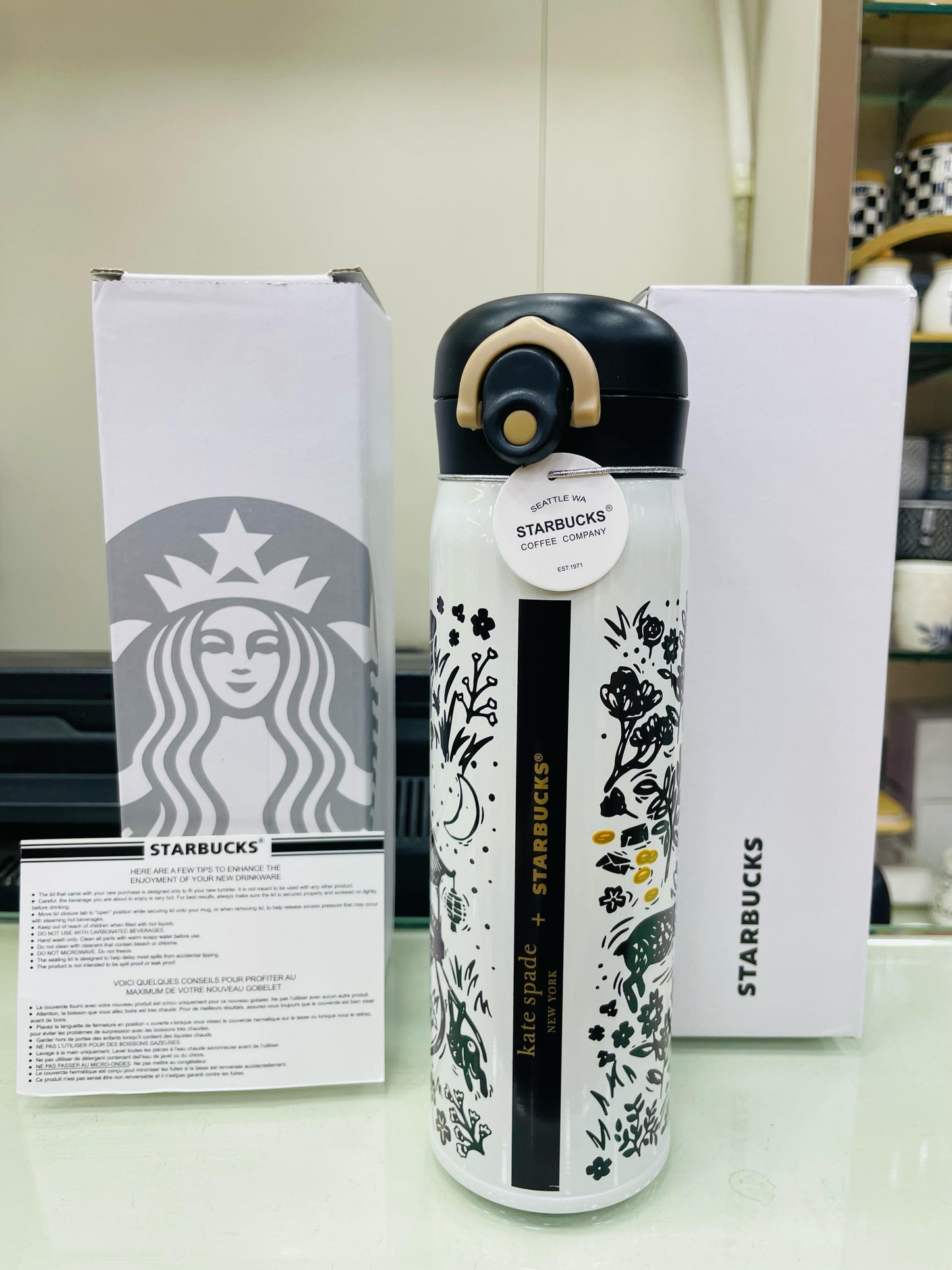 Starbucks Insulated Travel Water Bottle Mug Drink 500ml