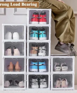 Modern Style Plastic Transparent Foldable 3 Layer Shoe Rack Organizer Cabinet