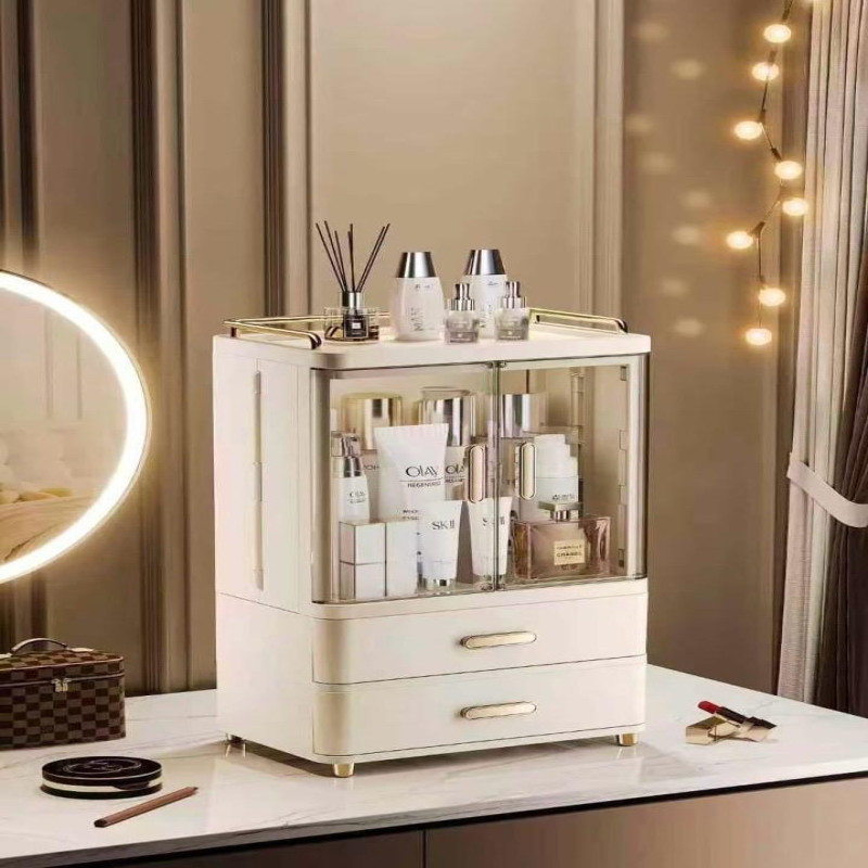 Desktop Cosmetics Storage Box, Large Capacity Makeup Brush Rack, Skin Care Product Storage Box