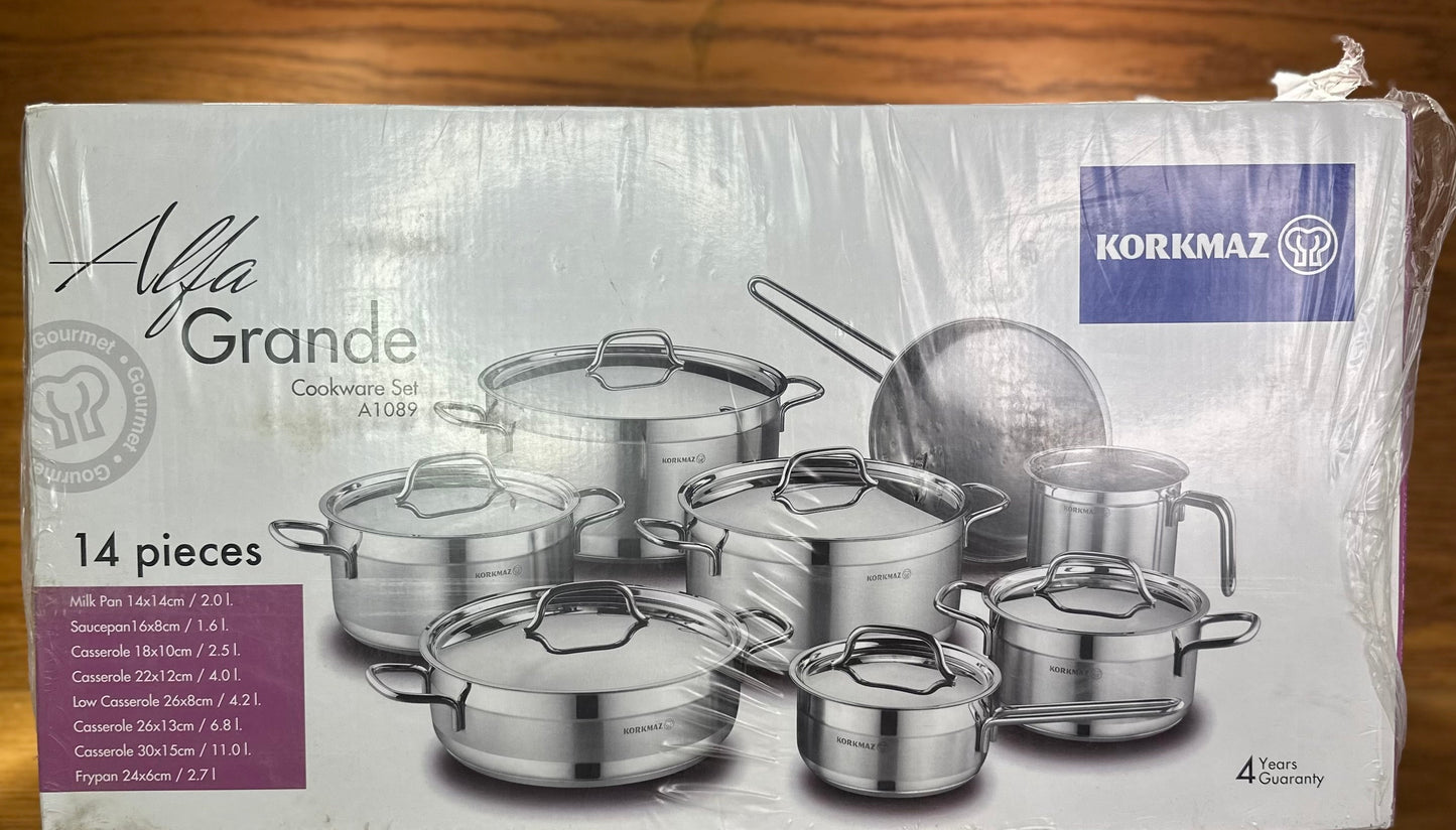 KORKMAZ ALFA GRANDE Cookware Set 14 Pcs