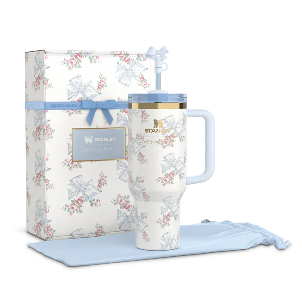 The Stanley X LoveShackFancy Holiday Quencher | 40 OZ - Rosa Beaux Blue