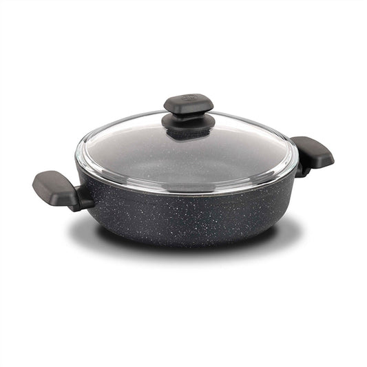 KORKMAZ Low Casserole 28 x 7.5 cm (4 Liters) “Ornella Aluminum”