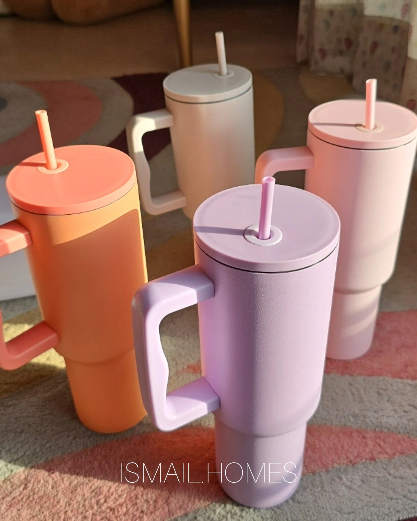 40oz/1200ml Tumbler with Handle and Straw [Stanley Dupe]