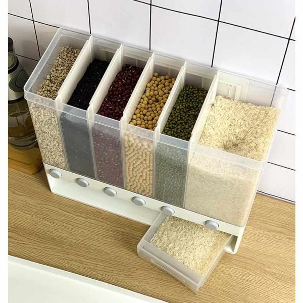10 Kg Wall Mounted Divided Rice and Cereal Dispenser