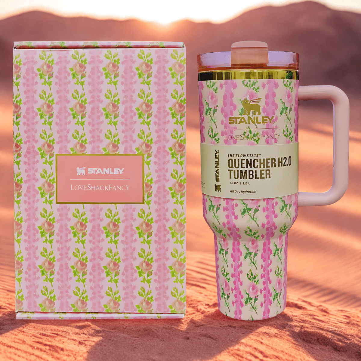 FLORAL BABY PINK | Stanley X LoveShackFancy Quencher 40 OZ – Limited Edition