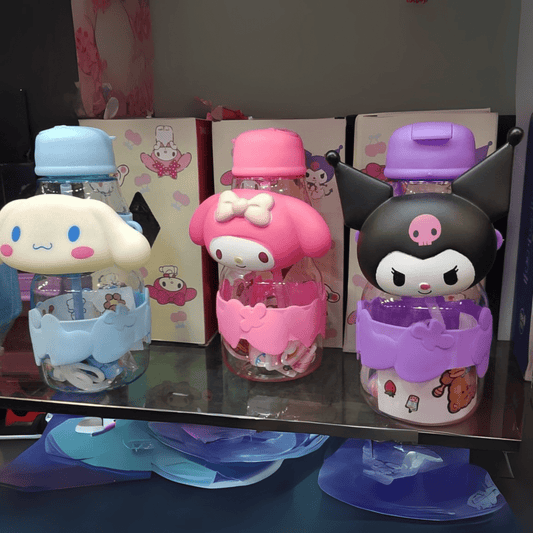 ✨ Make Hydration Fun! Cute Character Water Bottle –  Adorable Character Water Bottle for Girls (with Long Strap)