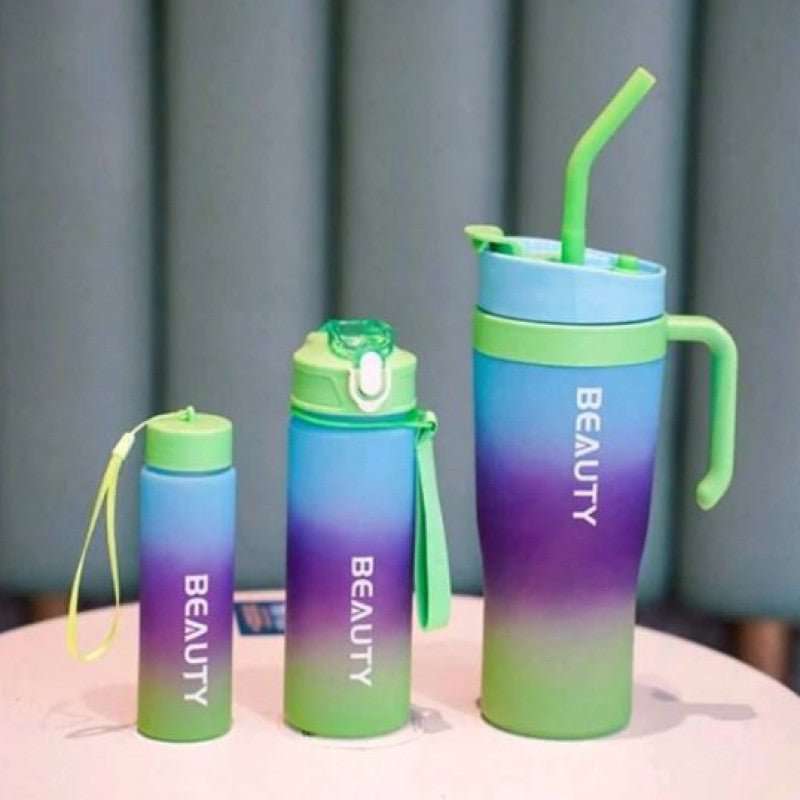 Premium 3-in-1 Beauty Water Bottle with Handle