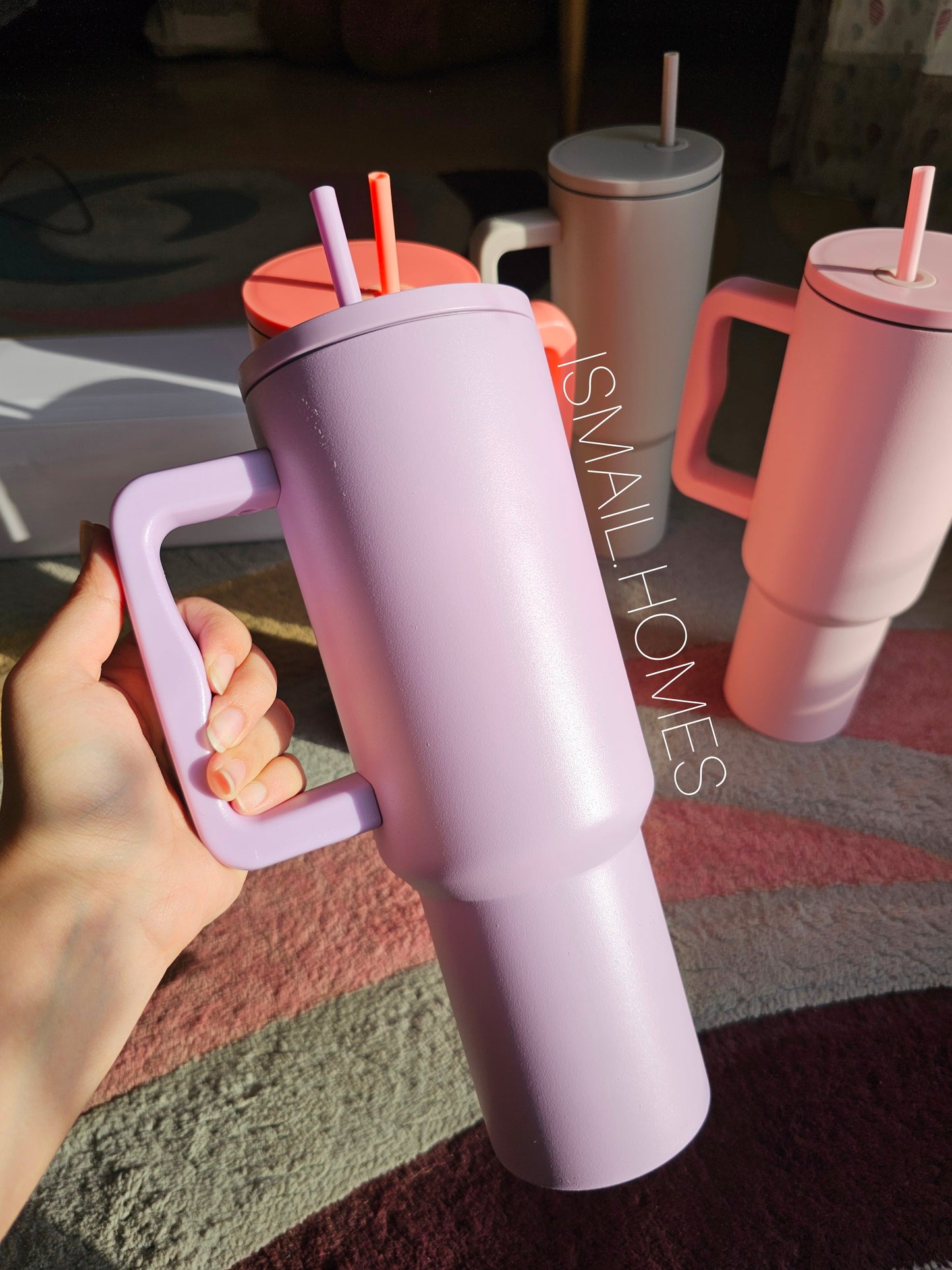 40oz/1200ml Tumbler with Handle and Straw [Stanley Dupe]