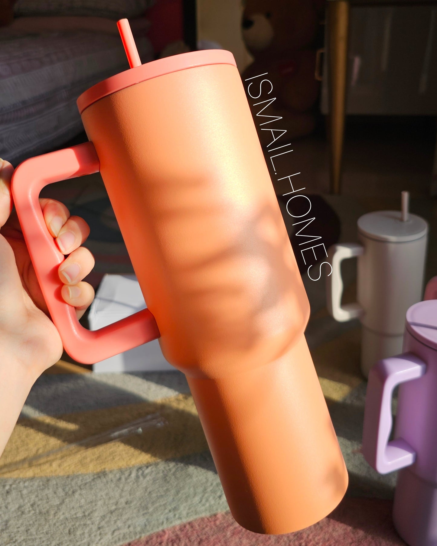 40oz/1200ml Tumbler with Handle and Straw [Stanley Dupe]