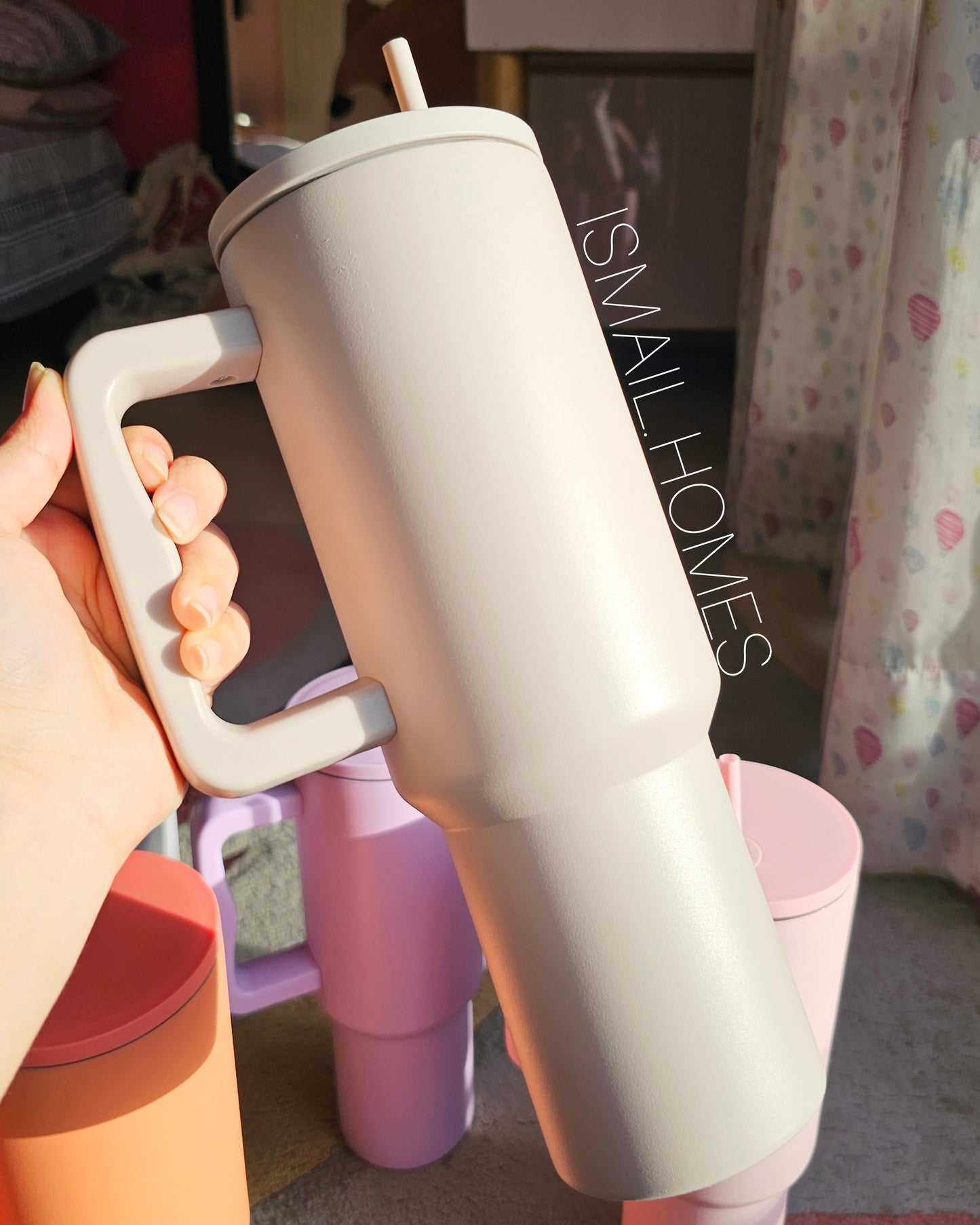 40oz/1200ml Tumbler with Handle and Straw [Stanley Dupe]