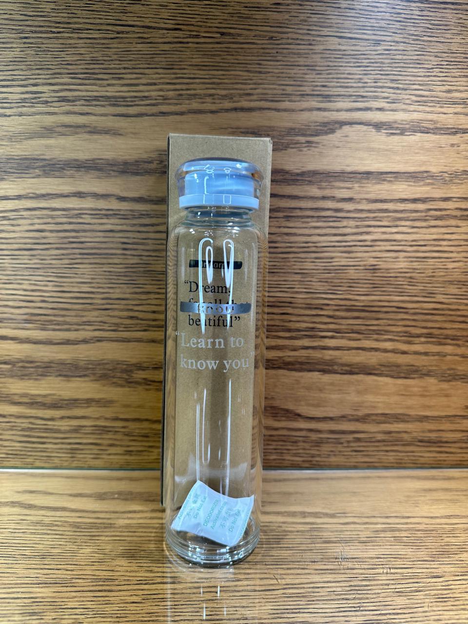 Korean Cute Candy Color Glass Water Bottle Portable Outdoor Juice Drinking Bottles – 560ML