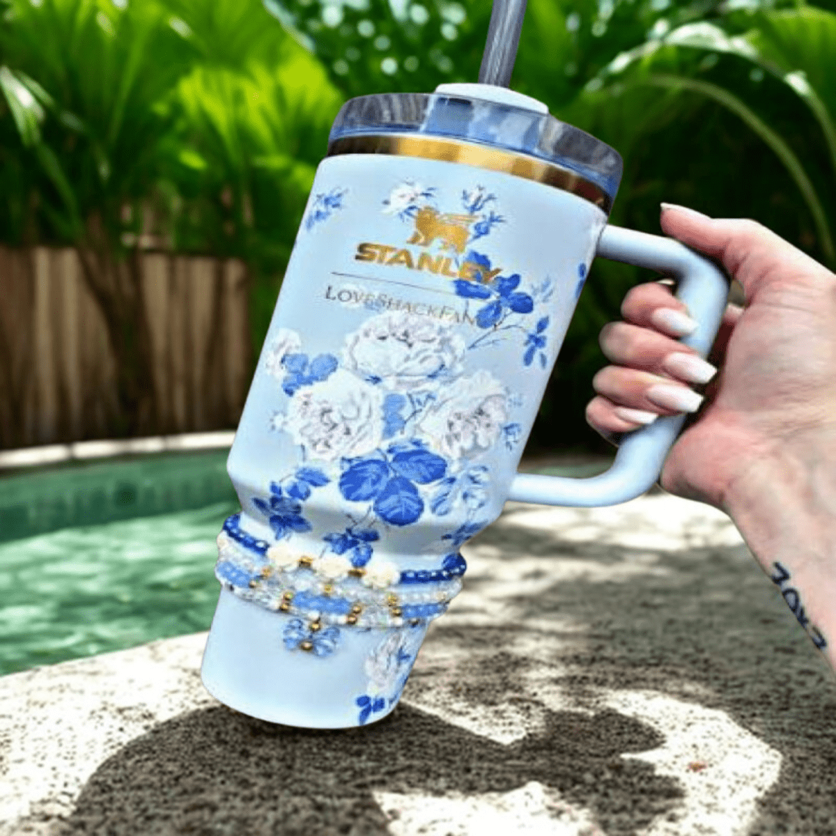 Stanley x LoveShackFancy Quencher – 40oz Blue | Limited Edition