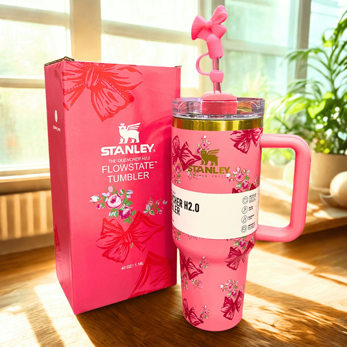 Stanley x LoveShackFancy Quencher – 40oz Pink Floral (Classic Edition)