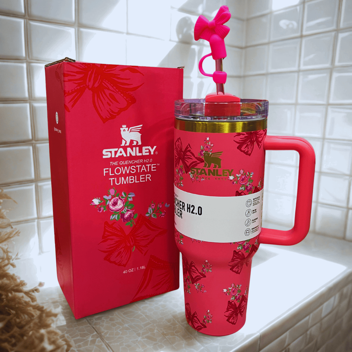 Stanley x LoveShackFancy Quencher – 40oz Pink Floral (Premium Edition)